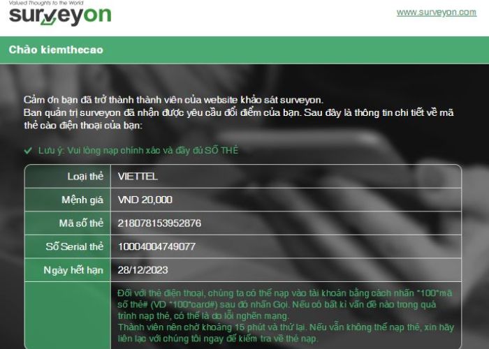 Cách khảo sát kiếm tiền với App Surveyon