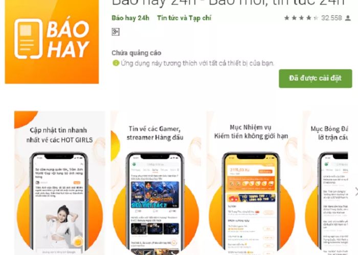 Review ứng dụng đọc báo hay 24h 2022