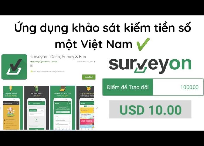 Review ứng dụng Surveyon 2022: Kiếm tiền có thật không?